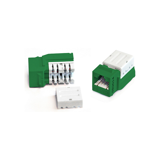 Hyperline KJNE-8P8C-C6-90-GN Вставка Keystone Jack RJ-45(8P8C), категория 6, 110 IDC, заделка с помо