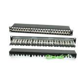 Патч-панель 19", 1U, 24 порта RJ-45 полн. экран., категория 6A, Dual IDC