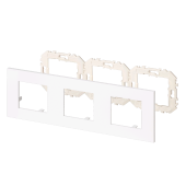 Лицевая панель тройная 222х80 мм, для 3-х модулей 45х45 мм, с суппортом, цвет белый