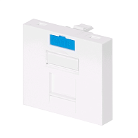 Вставка 45×45 мм для 1 коммутационного модуля типа Keystone, с защитной шторкой, цвет белый