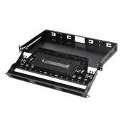 Кросс выдвижной, с органайзером и сплайс-кассетой, универсальный, под 3 планки или модули МРО, 1U, цвет черный