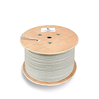 Кабель витая пара экранированная STP (U/FTP), категория 6a (10GBE), 4 пары, (23 AWG), одножильный (solid), каждая пара в экране (фольга) (305 м)
