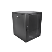 Шкаф 19" телеком навесной разборный 15U (600 × 660) съемные стенки, дверь стекло, чёрный