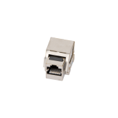 Модуль-вставка NETLAN типа Keystone, Кат.6 (Класс E), 250МГц, RJ45/8P8C, 110/KRONE, T568A/B, экранированный, металлик, уп-ка 10шт.
