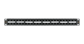 Коммутационная панель NIKOMAX 19", 1U, 48 портов, Кат.6 (Класс E), 250МГц, RJ45/8P8C, 110/KRONE, T568A/B, неэкранированная, с органайзером, черная - г
