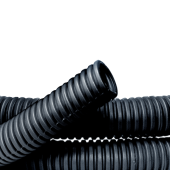 Труба ПНД гибкая гофр. д.25мм, лёгкая с протяжкой, 50м, цвет чёрный
