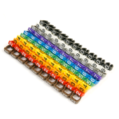 Маркеры (клипсы) на кабель, защелкивающиеся D 4-5.5мм, "0"-"9", 10 цветов (100 шт.)