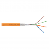 Кабель NIKOMAX SF/UTP 4 пары, Кат.5e (Класс D), тест по ISO/IEC, 100МГц, одножильный, BC (чистая медь), 24AWG (0,51мм), полимерный материал нг(А)-HF, 