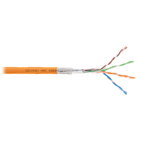 Кабель NIKOMAX SF/UTP 4 пары, Кат.5e (Класс D), тест по ISO/IEC, 100МГц, одножильный, BC (чистая медь), 24AWG (0,51мм), полимерный материал нг(А)-HF, 