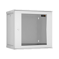 Настенный разборный шкаф TLK 19", 12U, стеклянная дверь, Ш600хВ569хГ450мм, 1 пара монтажных направляющих, серый
