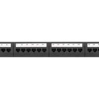 Коммутационная панель NIKOMAX 19", 1U, 24 порта, Кат.5e (Класс D), 100МГц, RJ45/8P8C, 110/KRONE, T568A/B, неэкранированная, с органайзером, черная - г