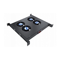 Вентиляторный модуль , 4 вентилятора с цифровым термореле ВМ-4-19"-Т-2-Ч черный ССД