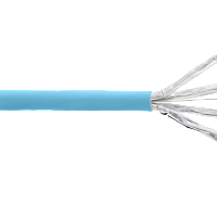 Кабель NIKOLAN F/FTP 4 пары, Кат.6a (Класс Eа), тест по ISO/IEC, 500МГц, одножильный, BC (чистая медь), 23AWG (0,56мм), внутренний, LSZH нг(А)-HFLTx, 