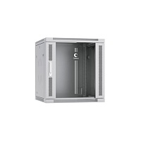 Шкаф телекоммуникационный настенный разобранный 19" 12U 600x450x635mm (ШхГхВ) дверь стекло, цвет серый (RAL 7035)