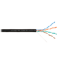 Кабель NIKOMAX U/UTP 4 пары, Кат.5e (Класс D), тест по ISO/IEC, 100МГц, одножильный, BC (чистая медь), 24AWG (0,51мм), полиэтилен, внешний, черный, 30