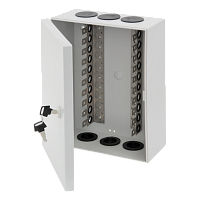 Бокс настенный распределительный NIKOMAX, на 10 плинтов (до 100-та пар), с кронштейнами, пластиковый, с замком, 273х214х108мм, серый