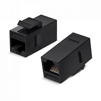 Проходной адаптер формата Keystone, RJ45-RJ45 (8p8c), категория 5е, неэкранированный, цвет черный