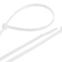 Стяжка NIKOMAX нейлоновая неоткрывающаяся, 200х2,5мм, белая, уп-ка 100шт.