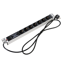 Гор блок розеток Rem-16, 1×16A, фил, инд, 7S, 19", шнур 1,8м