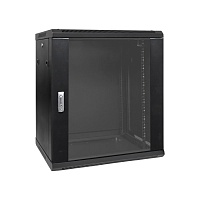Шкаф настенный 19" TERACOM PRO 12U 600х450 мм дверь стеклянная с замком-ручкой чёрный