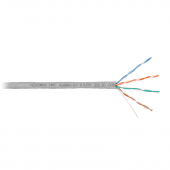 Кабель NIKOMAX U/UTP 4 пары, Кат.5e (Класс D), тест по ISO/IEC, 100МГц, одножильный, BC (чистая медь), 24AWG (0,51мм), полимерный материал нг(А)-HF, в