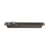 БРП 19" 10A с автоматом 1P Вых: 8хC13, Вх:C14X2м