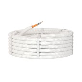 Элетротруба из ПЛЛ не содержит галогенов, гибкая гофрированная д. 20 мм, цвет белый, с коаксиальным кабелем SAT нг(А)-HF, 50 м