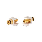 Вставка формата Keystone Jack с коннектором Binding Post (черный), Hex. type, gold plated, ROHS, белая