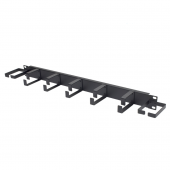 Организатор кабельный 19”, 1U, 7 колец, металл, цв. черн.