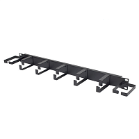 Организатор кабельный 19”, 1U, 7 колец, металл, цв. черн.