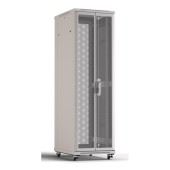 Шкаф напольный 19-дюймовый,22U, 1166x800х1000 мм (ВхШхГ), передняя и задняя распашные перфорированные двери (75%), ручка с замком, 2 вертикальных кабе