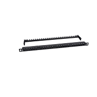 Патч-панель высокой плотности 19" (0,5U), 24 порта RJ-45, категория 6, Dual IDC,180 градусов, с задним кабельным ор