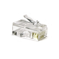 Разъем RJ-45(8P8C) под витую пару, категория 6 (50 µ"/ 50 микродюймов), универсальный (для одножильного и многожильного кабеля) (100 шт)