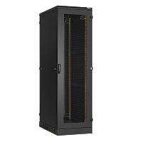 Напольный шкаф 19", 24U, перфорированная дверь, боковые цельнометаллические стенки и задняя дверь Ш600хВ1280хГ1000мм, в разобранном виде, черный