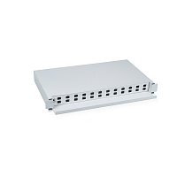 Кросс бокс оптический 19" на 24 SC (LC duplex) со сплайс пластиной, выдвижной (без пигтейлов и проходных адаптеров)