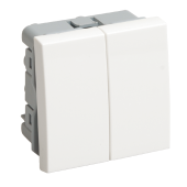 Выключатель двухклавишный на 2 модуля. ВК1-22-00-П