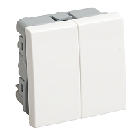 Выключатель двухклавишный на 2 модуля. ВК1-22-00-П