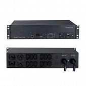 Блок розеток с функцией автоматического включения резервного питания (АВР/ATS) 19", с SNMP-интерфейсом для IP-кон