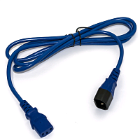 Кабель питания монитор-компьютер IEC 320 C13 - IEC 320 C14 (3x1.0), 10A, прямая вилка, 5 м, цвет синий