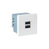 Розетка USB A+A, 2.1А, 2 гнезда, без индикатора EKF