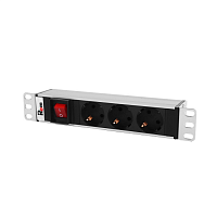 Гор блок розеток Rem-10, 1×10A, выкл, 3S, 10", вход C14