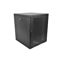 Шкаф 19" телеком навесной разборный 15U (600 × 660) съемные стенки, дверь стекло, чёрный