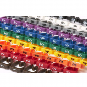 Маркеры (клипсы) на кабель, защелкивающиеся D 6-7мм, "0"-"9", 10 цветов (100 шт.)