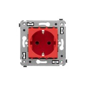 Розетка в стену, 2P+E, с з/ш, "Avanti", "Красный квадрат"