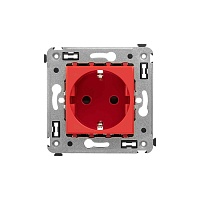 Розетка в стену, 2P+E, с з/ш, "Avanti", "Красный квадрат"