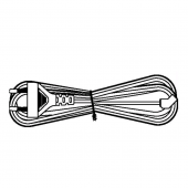 Кабель питания для вентилятора 120x120x38 мм, 1 разъем под плоские контакты, с евровилкой без заземления, 1.8 м, черный