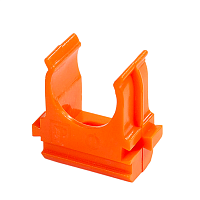 Крепёж-клипса для труб АБС-пластик оранжевая д20 в малой упаковке (10шт/1000шт уп/кор) Промрукав