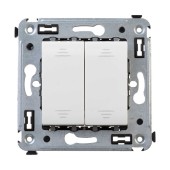 Выключатель двухклавишный в стену, "Avanti", "Белое облако"