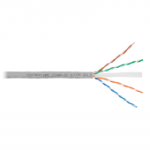 Кабель NIKOMAX U/UTP 4 пары, Кат.6 (Класс E), тест по ISO/IEC, 250МГц, одножильный, BC (чистая медь), 23AWG (0,53мм), поливинилхлорид, внутренний, сер