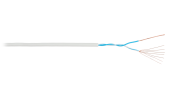 Кабель NIKOLAN U/UTP 1 пара, Кат.3 (Класс С), 16МГц, многожильный, BC (чистая медь), 24AWG (7х0,192мм), внутренний, LSZH  нг(A)-HFLTx, светло-серый, 3